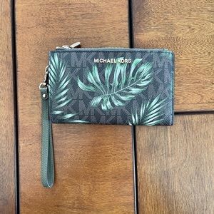 Michael Kors palm leaves wristlet